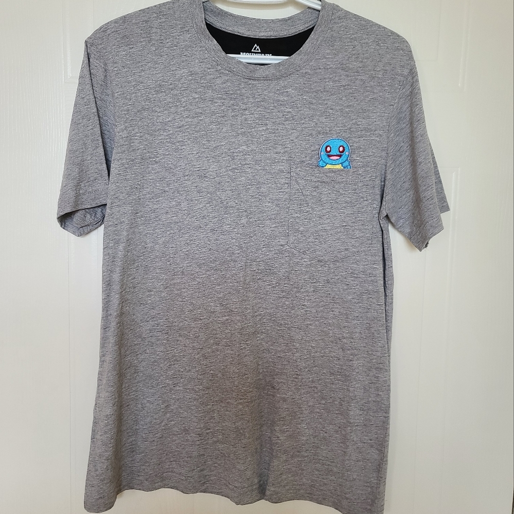 Pokémon Squirtle Pocket Short Sleeve T-shirt, Small, Gray
